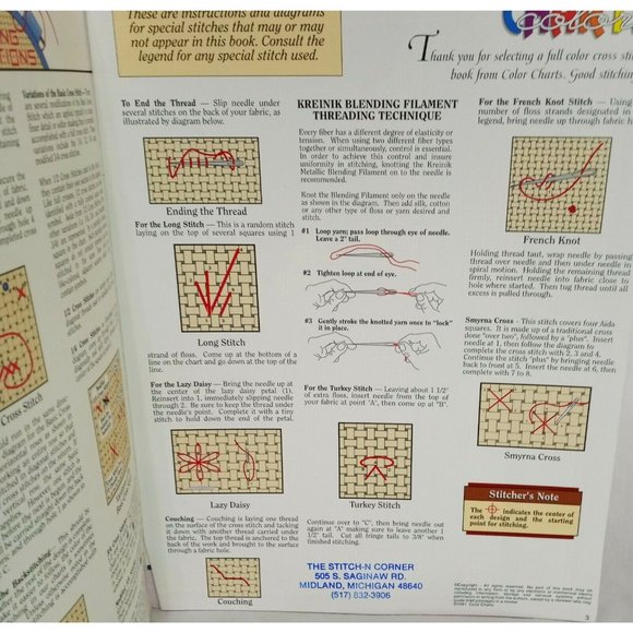 Been Helpin' Cat in Garden Flowers Cross Stitch Leaflet Book Color Charts 11205 - Picture 4 of 7
